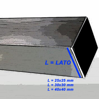 Tubolare quadrato Inox AISI 304 satinato su misura