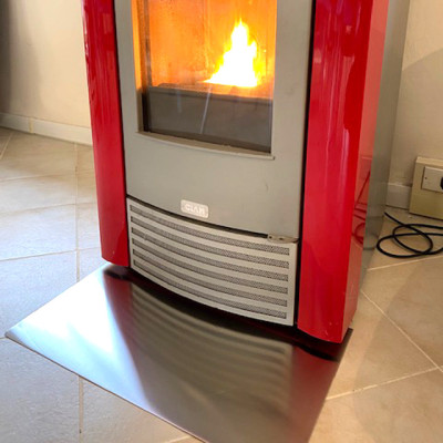 Piastra salvapavimento in acciaio inox satinato